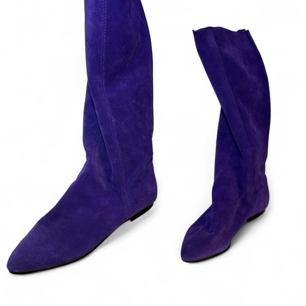 Endicot Johnson vintage vibrant purple suede pull-on knee-high boots - Picture 12 of 15